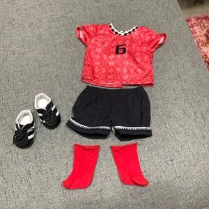American girl doll soccer outfit EUC!